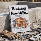 Building and Remodeling book on a concrete block at a new foundation