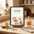 The Seasoning Field Guide on a tablet in a sunlit kitchen
