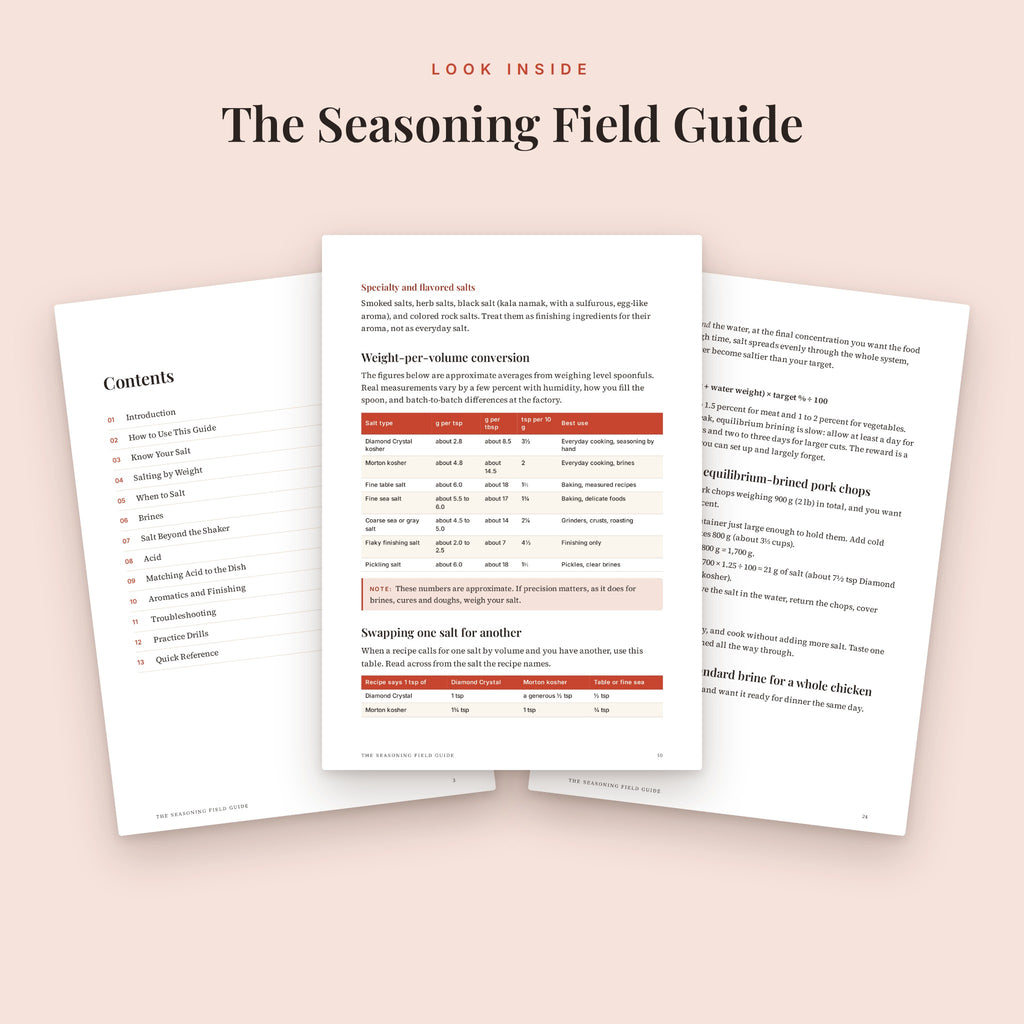 Inside pages of The Seasoning Field Guide