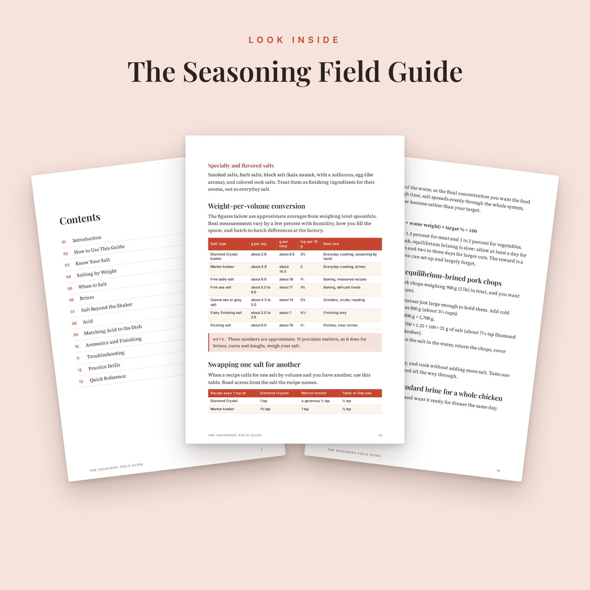 Inside pages of The Seasoning Field Guide