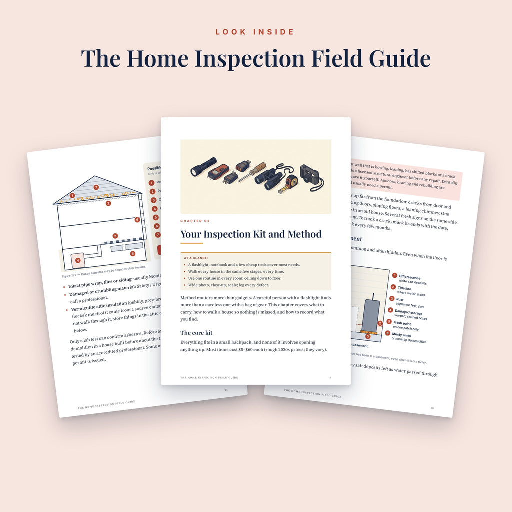 Inside pages of The Home Inspection Field Guide