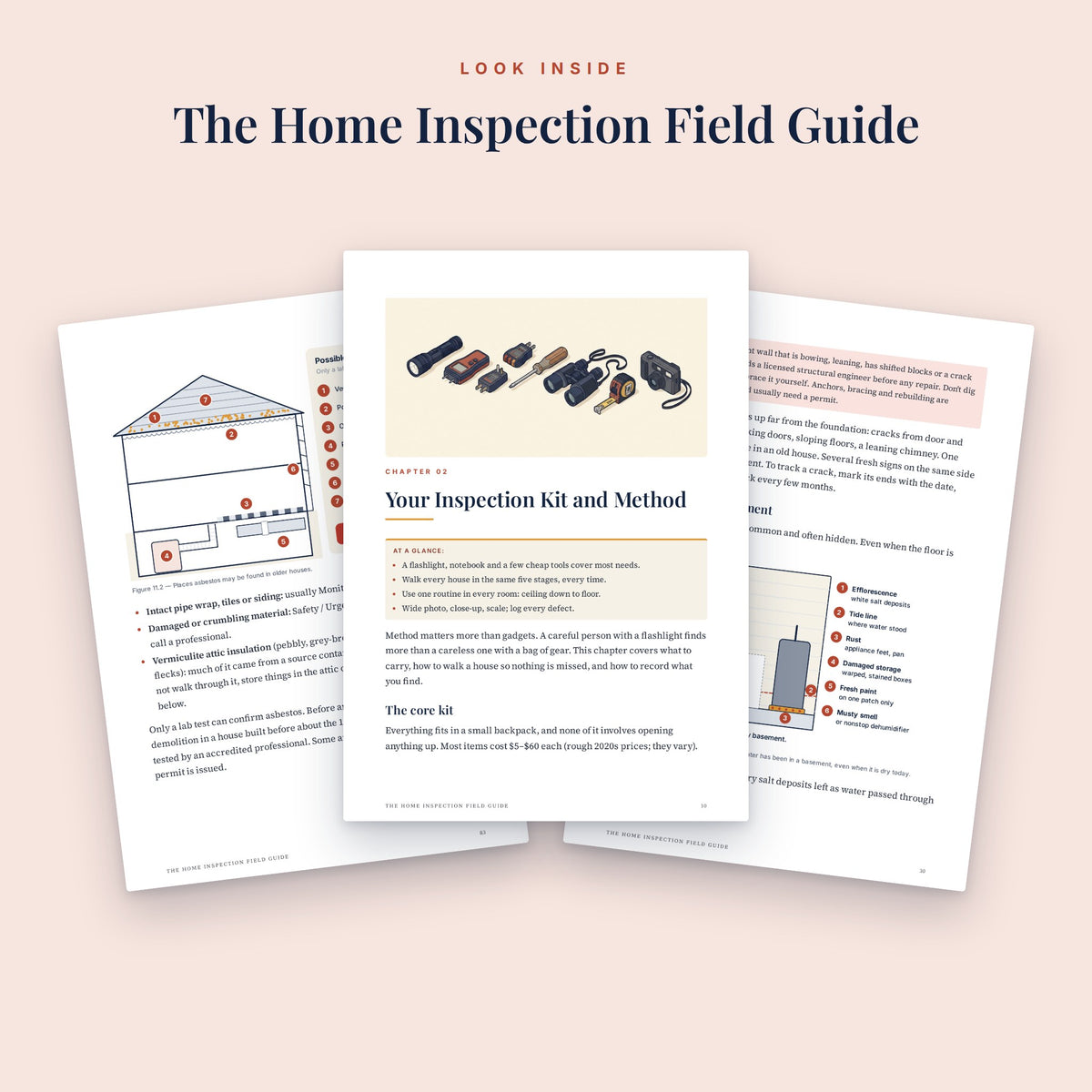 Inside pages of The Home Inspection Field Guide